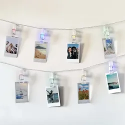 10 LED string light photoclip multicolor