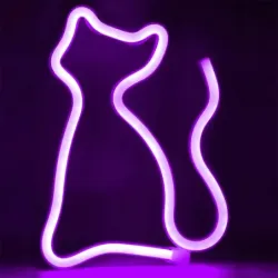 Neon wall cat