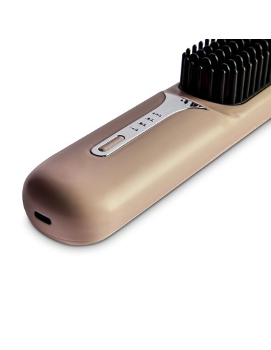 Rechargeable thermal straightening brush