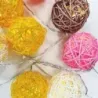 10 LED rattan ball string light